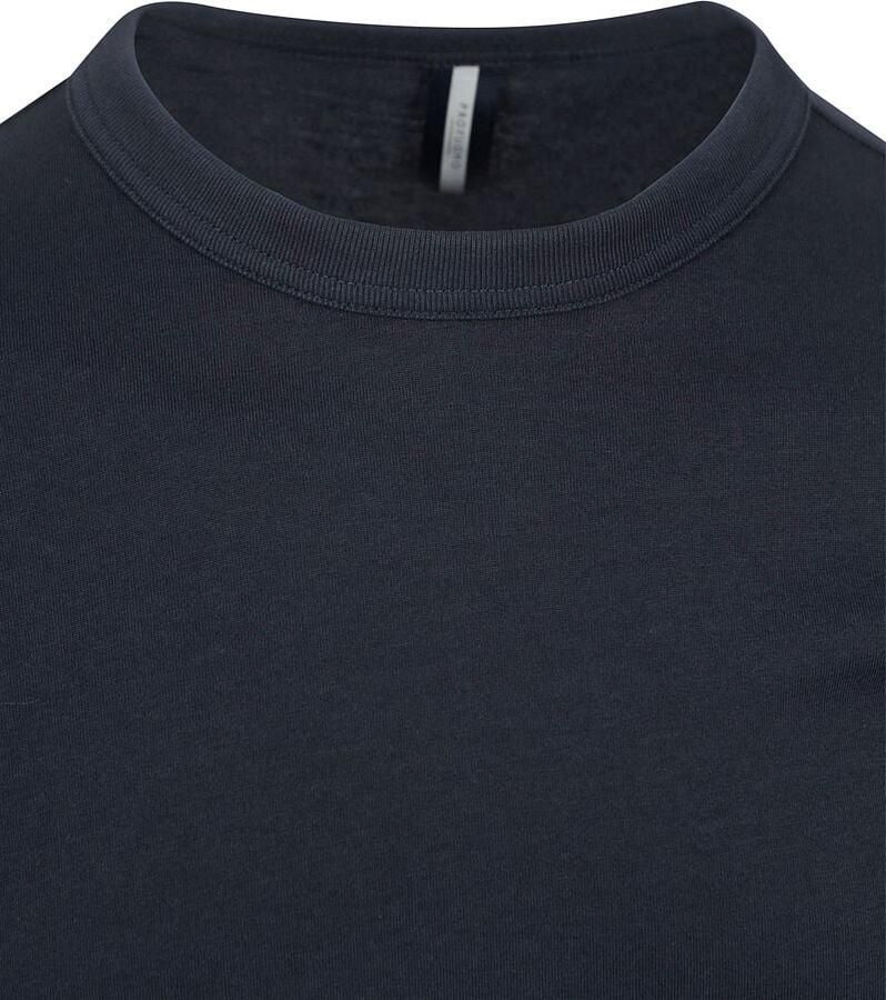 PROFUOMO Heren Polo's & T-shirts T-shirt Long Sleeve Donkerblauw