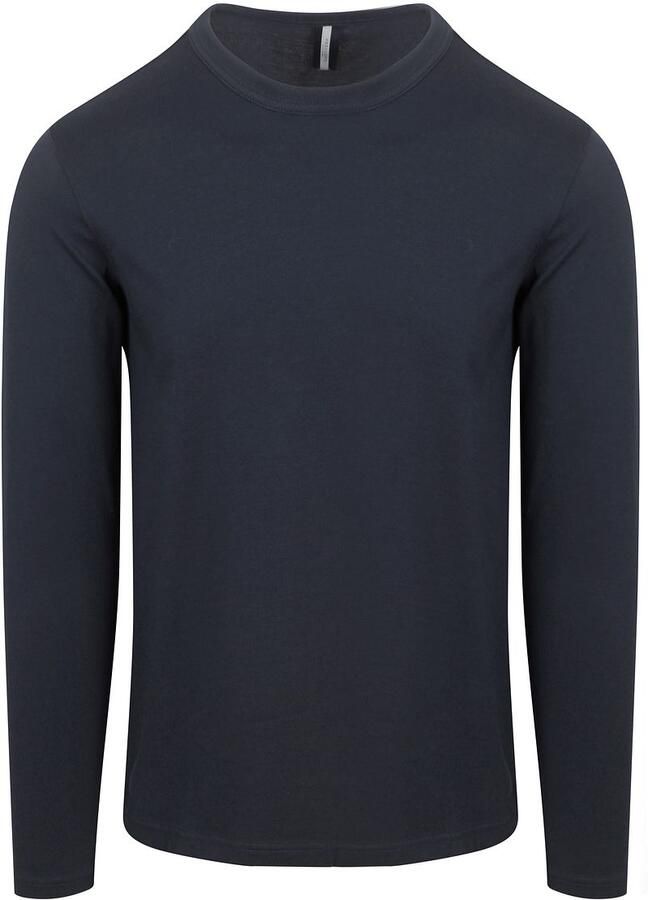 PROFUOMO Heren Polo's & T-shirts T-shirt Long Sleeve Donkerblauw