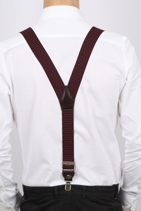 Profuomo Kostuum Luxe Bretel Bordeaux-Wit - Foto 2