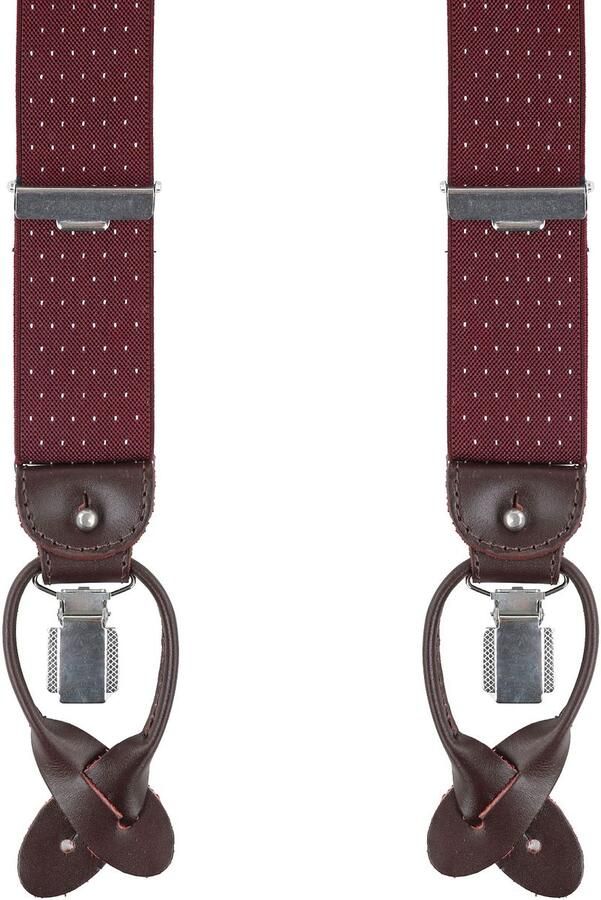 Profuomo Kostuum Luxe Bretel Bordeaux-Wit