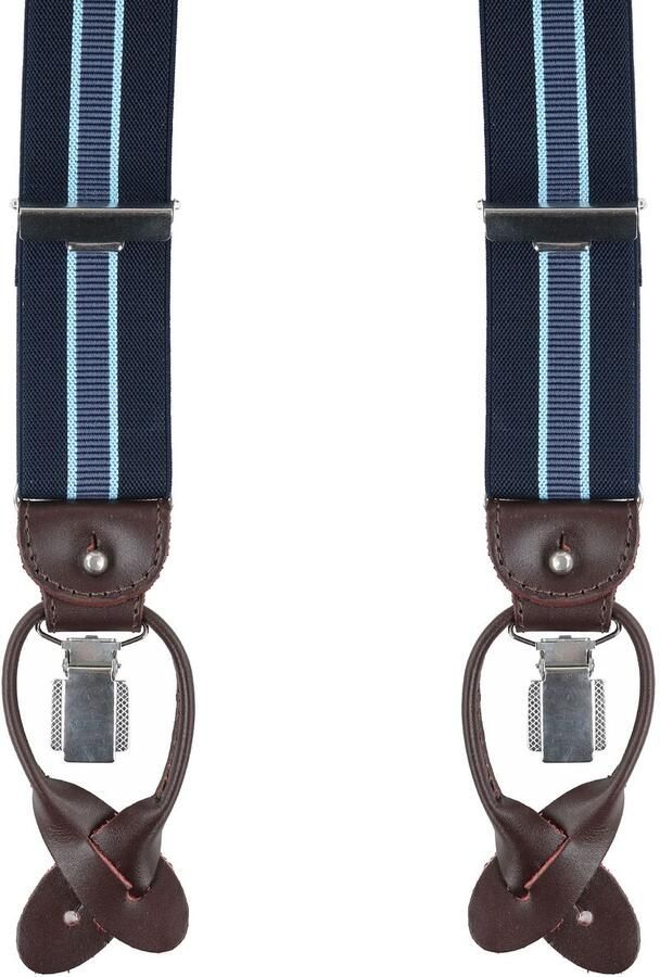 Profuomo Gestreepte Bretels Marineblauw Blue Heren