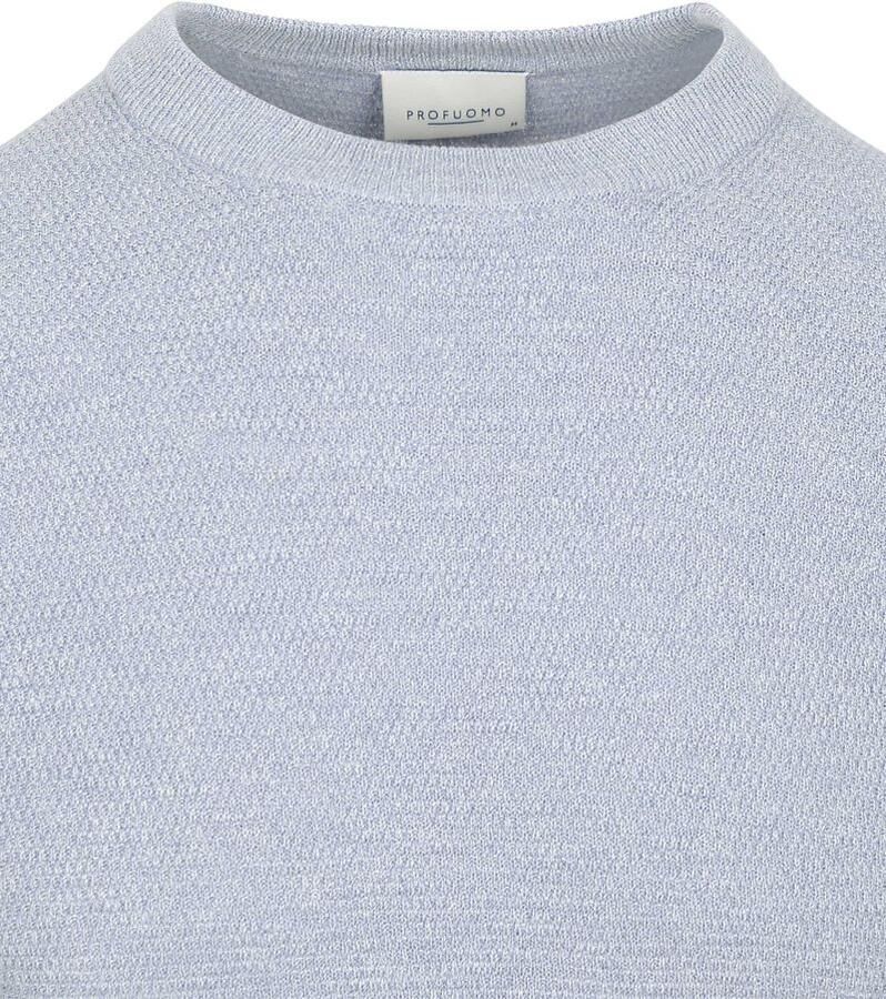 PROFUOMO Heren Truien & Vesten Structure Crew Neck Lichtblauw - Foto 8
