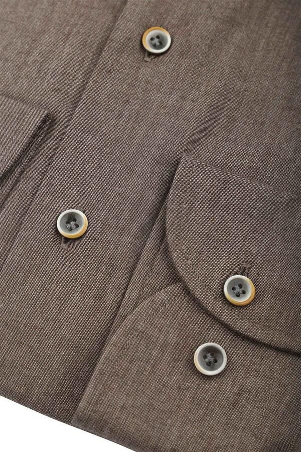 PROFUOMO Heren Overhemden Shirt Cutaway Sc Sf Taupe - Foto 2