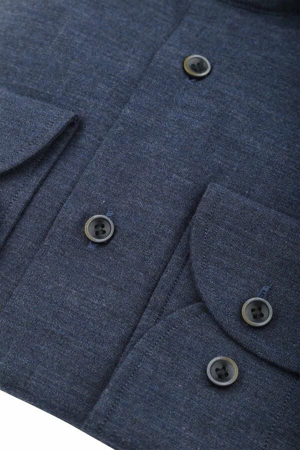 Profuomo Heren Cutaway Overhemd Elegant Donkerblauw Blue Heren - Foto 7