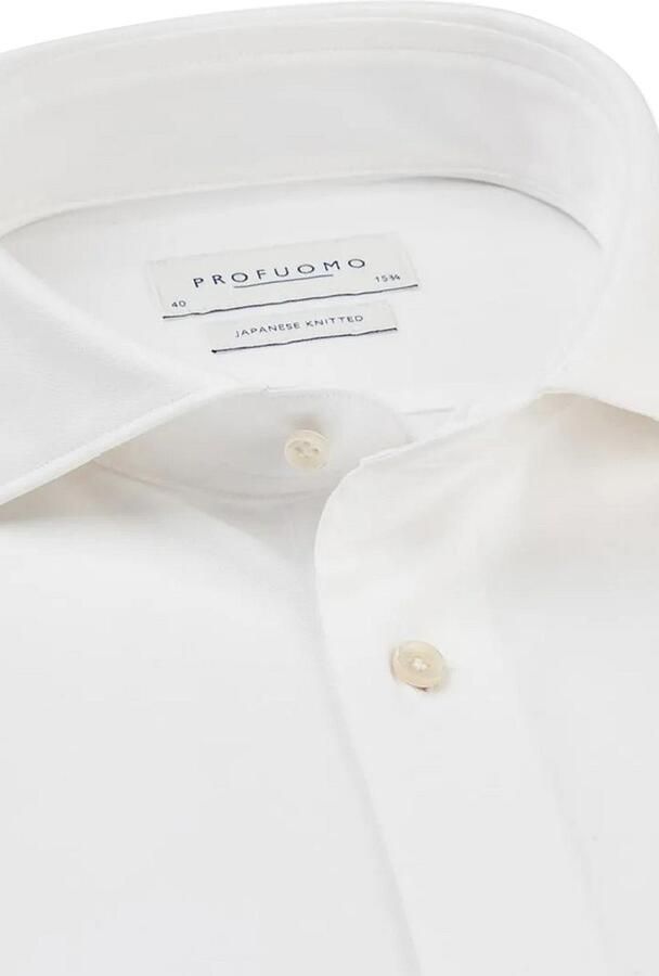 PROFUOMO Heren Overhemden Shirt X-cutaway Japanese Knitted Wit - Foto 14