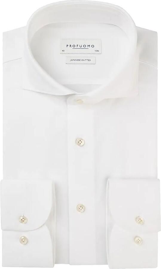 PROFUOMO Heren Overhemden Shirt X-cutaway Sf Japanese Knitted Wit - Foto 15