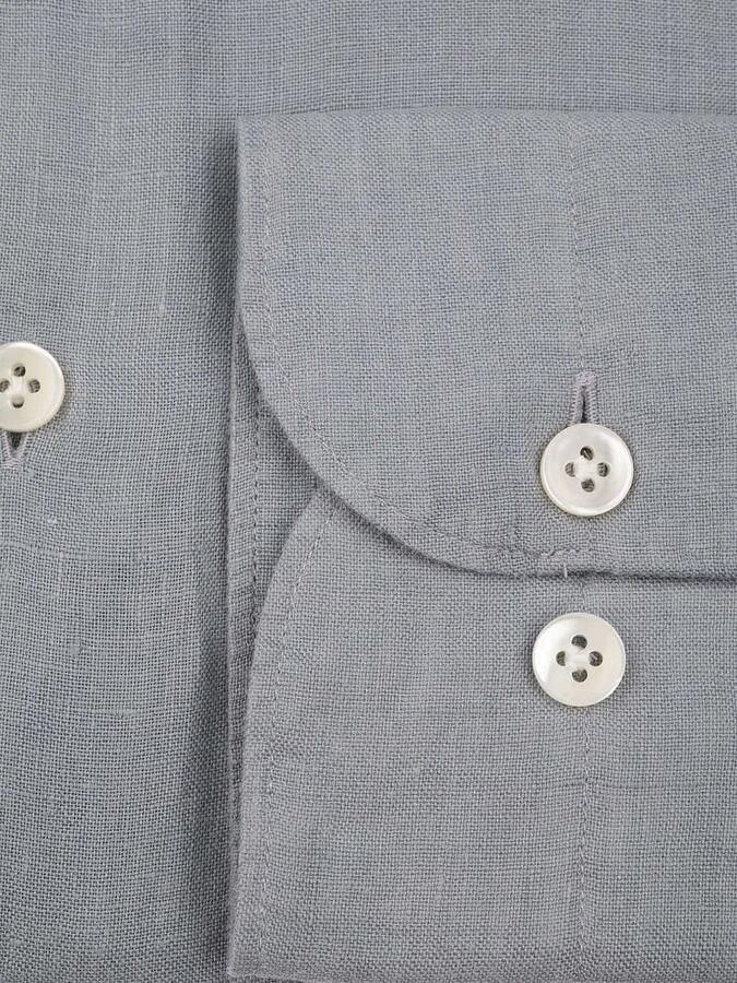 Profuomo Overhemd Linnen Blauw - Foto 2