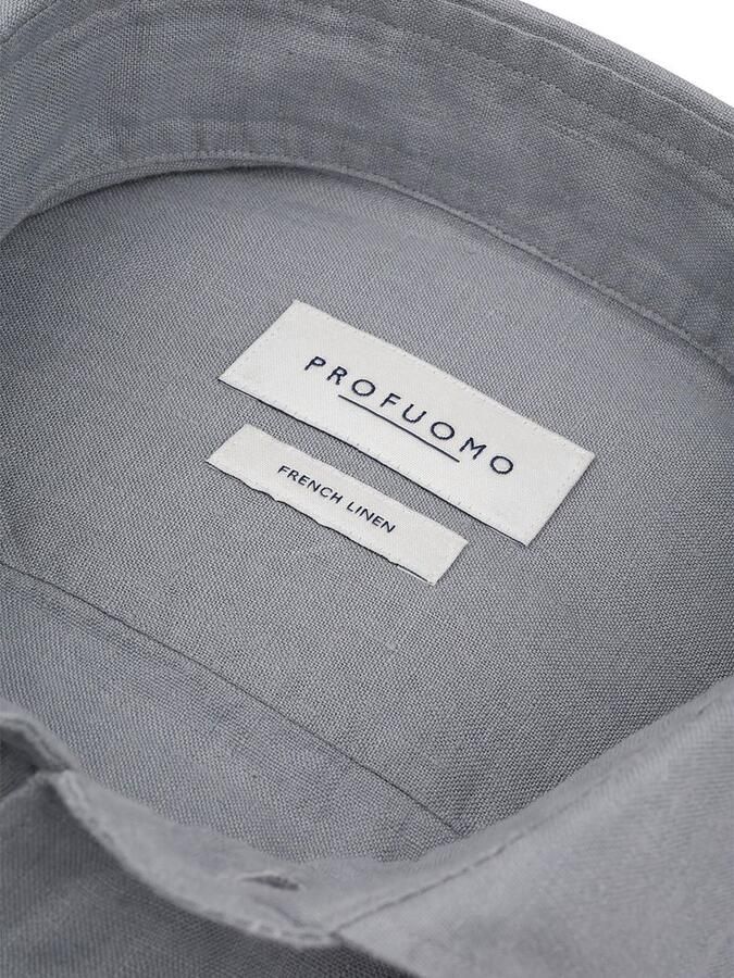 Profuomo Overhemd Linnen Blauw - Foto 3