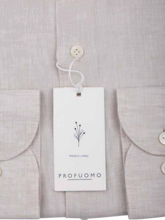 Profuomo Overhemd Linnen Sand - Foto 4