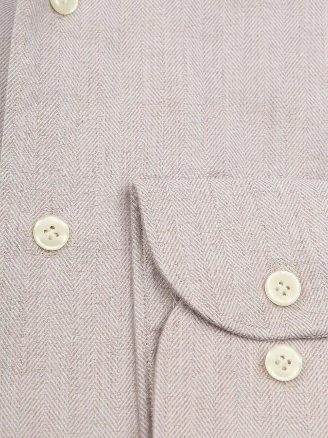 Profuomo Overhemd Peached Herringbone Flanel Beige - Foto 2