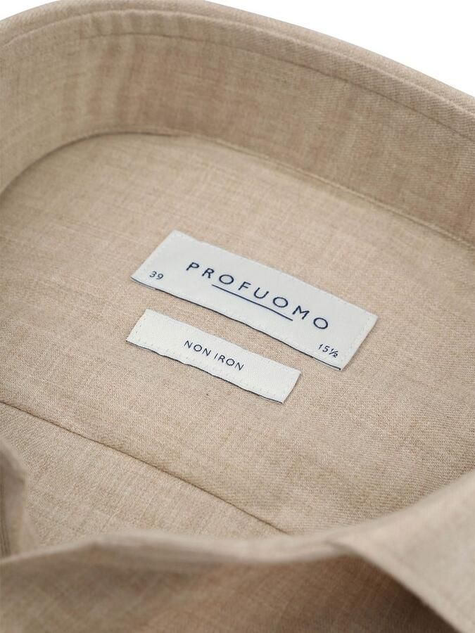 Profuomo Overhemd Peached Twill Flanel Beige - Foto 3