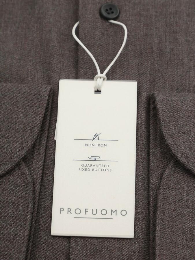 Profuomo Overhemd Peached Twill Flanel Bruin - Foto 4