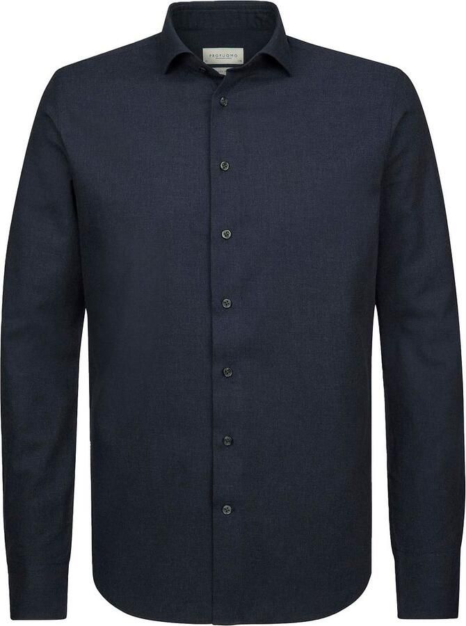 Profuomo Overhemd Peached Twill Flanel Navy - Foto 4