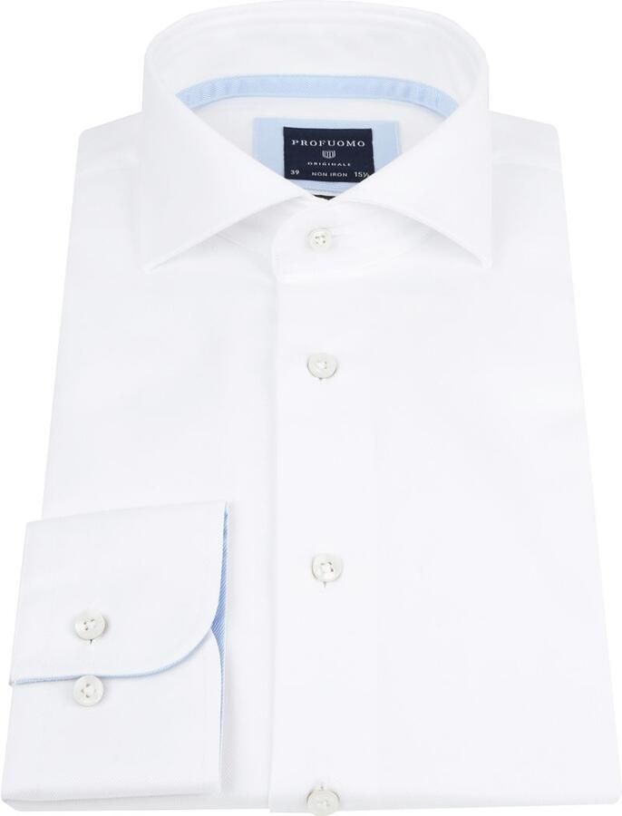 Profuomo Witte Business Overhemd van Katoen White Heren - Foto 7