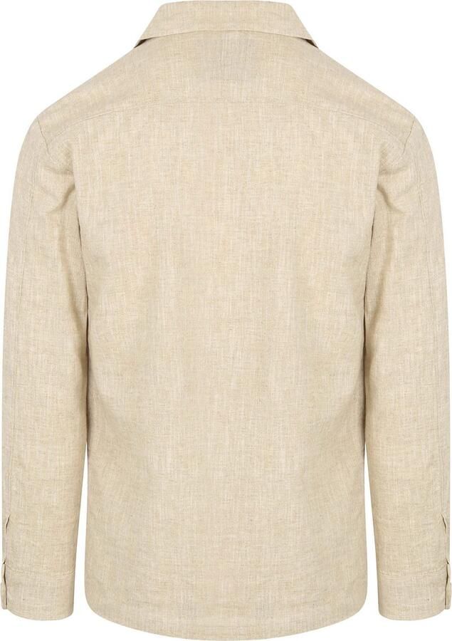PROFUOMO Heren Overshirts Overshirt Cotton Linen Zand - Foto 7