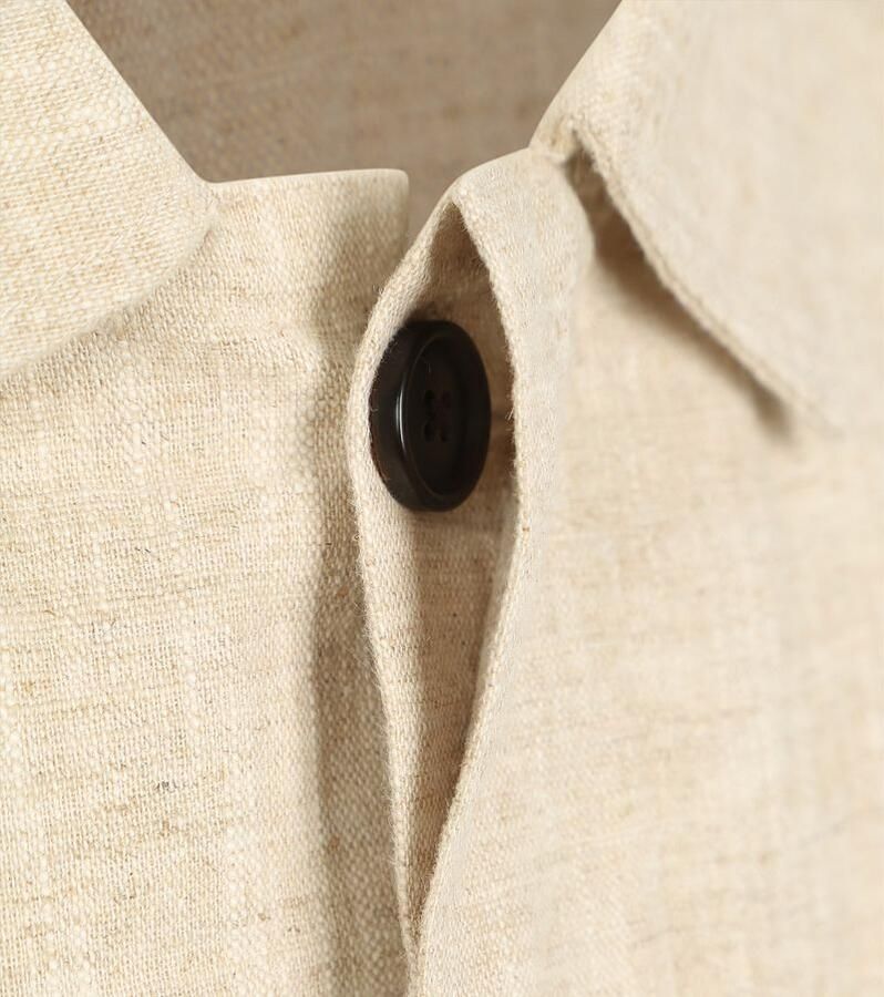 PROFUOMO Heren Overshirts Overshirt Cotton Linen Zand - Foto 7