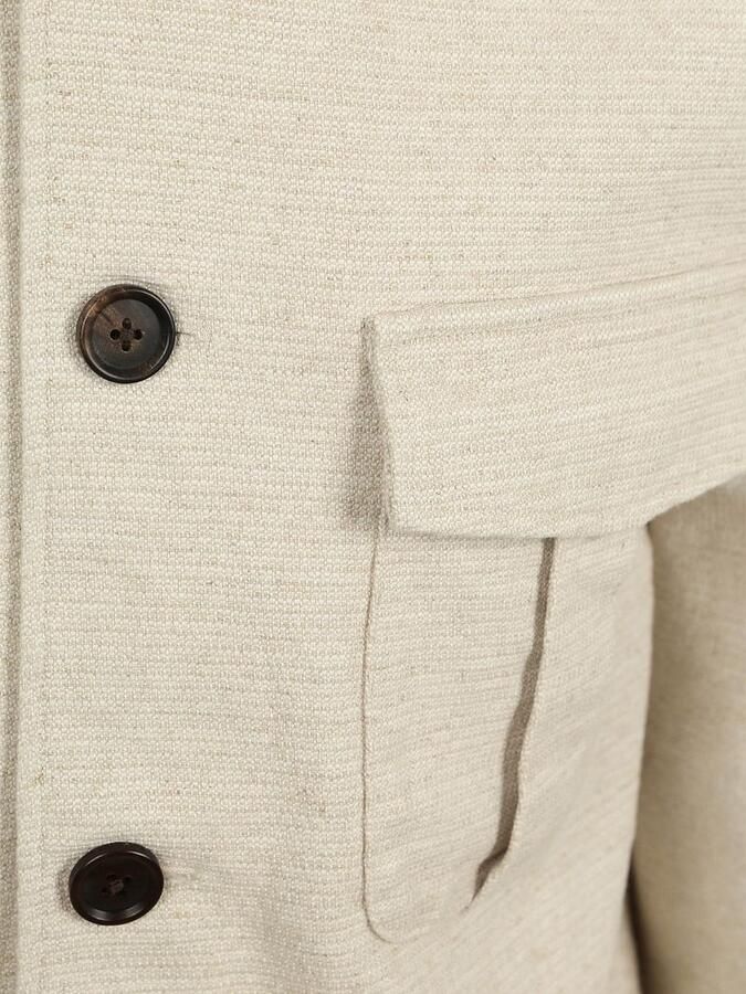 Profuomo Onderhemd Overshirt Raw Cotton Linen Ecru - Foto 6