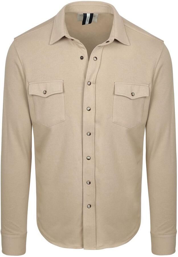 Profuomo Overhemd Lange Mouw Overshirt Western Beige