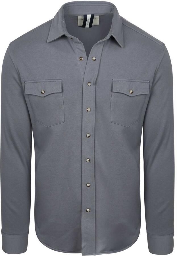 Profuomo Overhemd Lange Mouw Overshirt Western Blauw