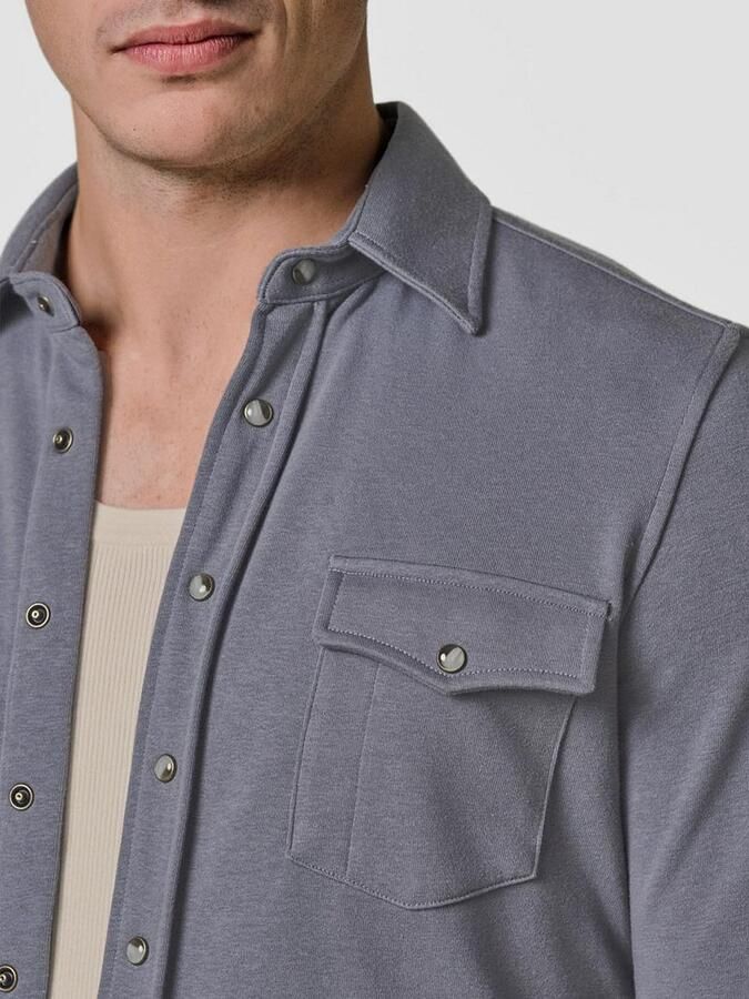 Profuomo Overhemd Lange Mouw Overshirt Western Blauw - Foto 7