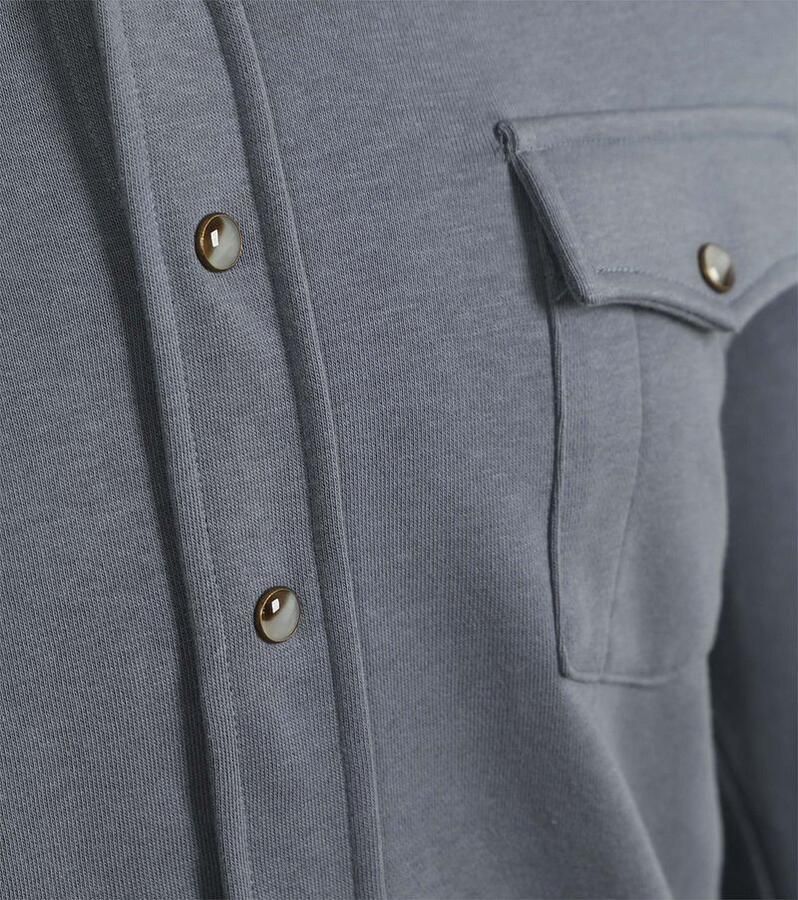 Profuomo Sweaters Overshirt Western Jersey Blauw