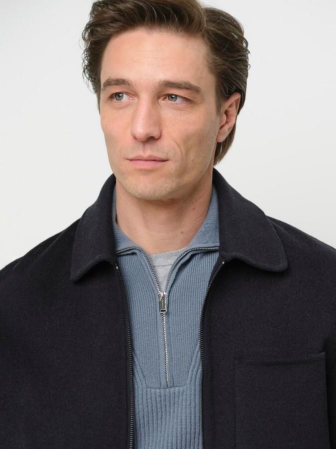 PROFUOMO Heren Overshirts Overshirt Wool Zipper Donkerblauw - Foto 5