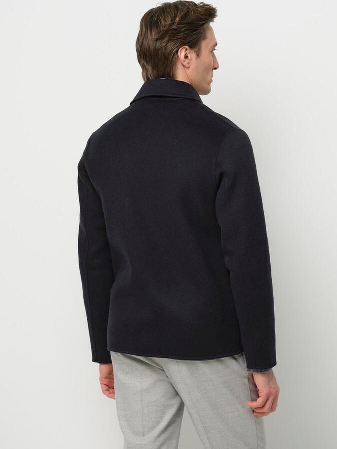 PROFUOMO Heren Overshirts Overshirt Wool Zipper Donkerblauw - Foto 6