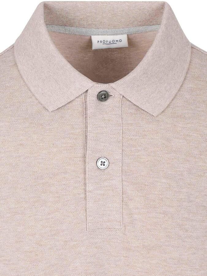 Profuomo Polo Shirt Korte Mouw Piqué Poloshirt Beige - Foto 9