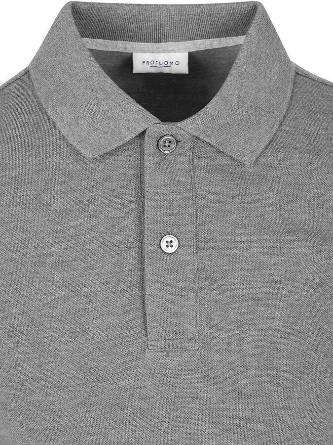 Profuomo Piqué Poloshirt Melange Grijs - Foto 2