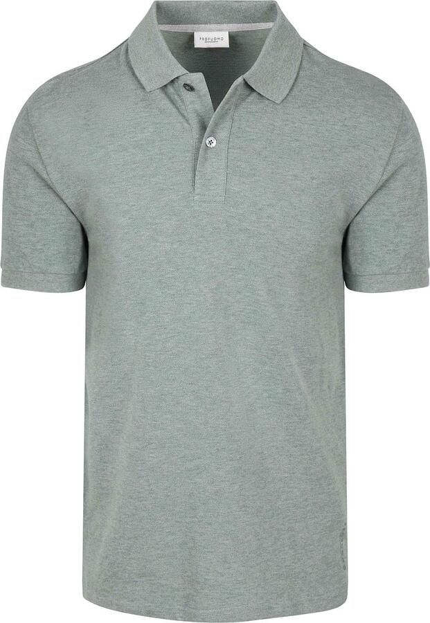 Profuomo Polo Shirt Korte Mouw Piqué Poloshirt Melange Groen - Foto 8