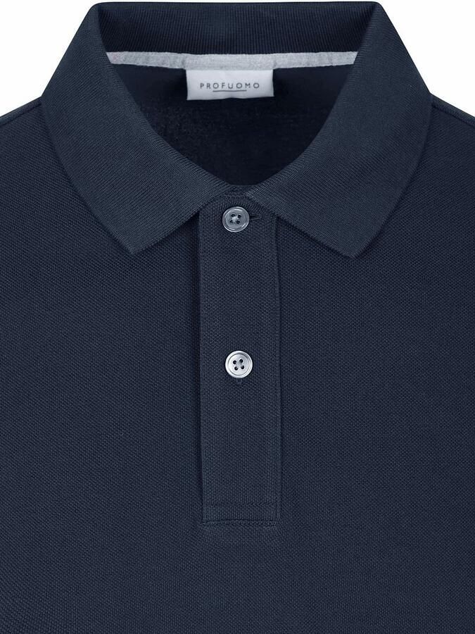 PROFUOMO Heren Polo's & T-shirts Basic Pique Donkerblauw - Foto 9