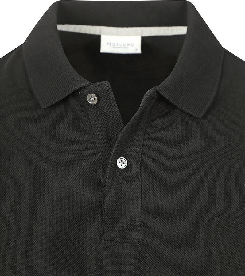 Profuomo T-shirt Piqué Poloshirt Zwart