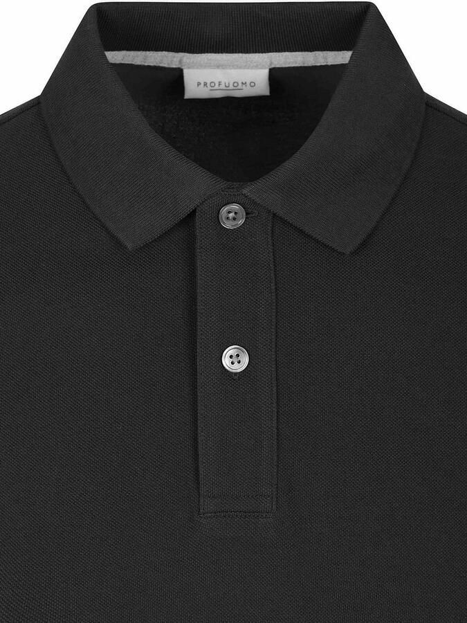 Profuomo Polo Shirt Korte Mouw Piqué Poloshirt Zwart - Foto 5