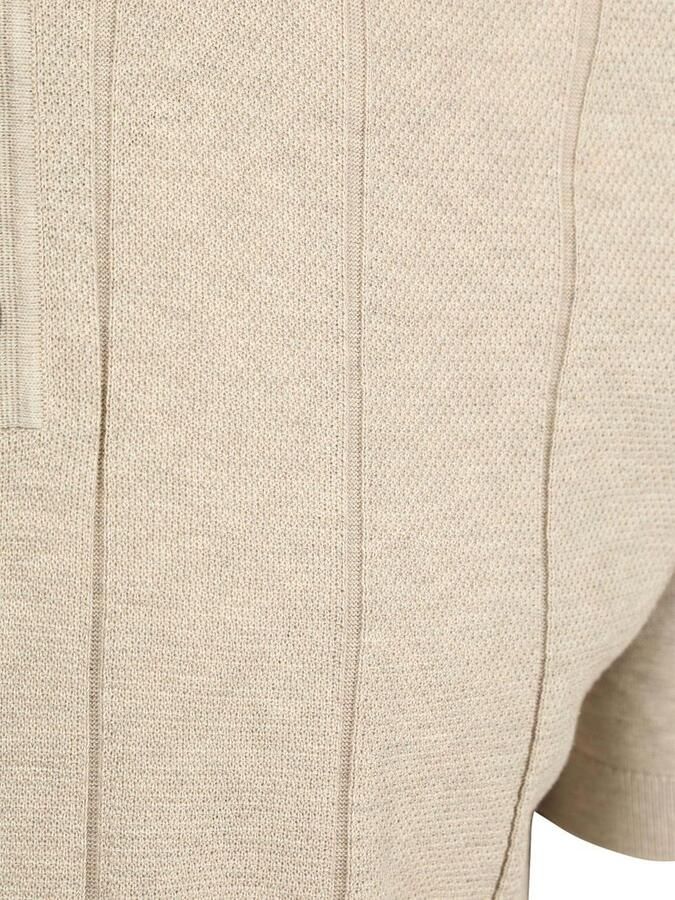 Profuomo Polo Shirt Korte Mouw Poloshirt Drop Needle Structure Beige - Foto 2