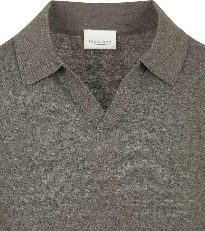 Profuomo Poloshirt Linen Blend Olijfgroen - Foto 2