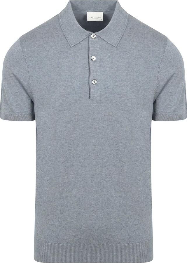 Profuomo T-shirt Poloshirt Luxury Knitted Blauw - Foto 2