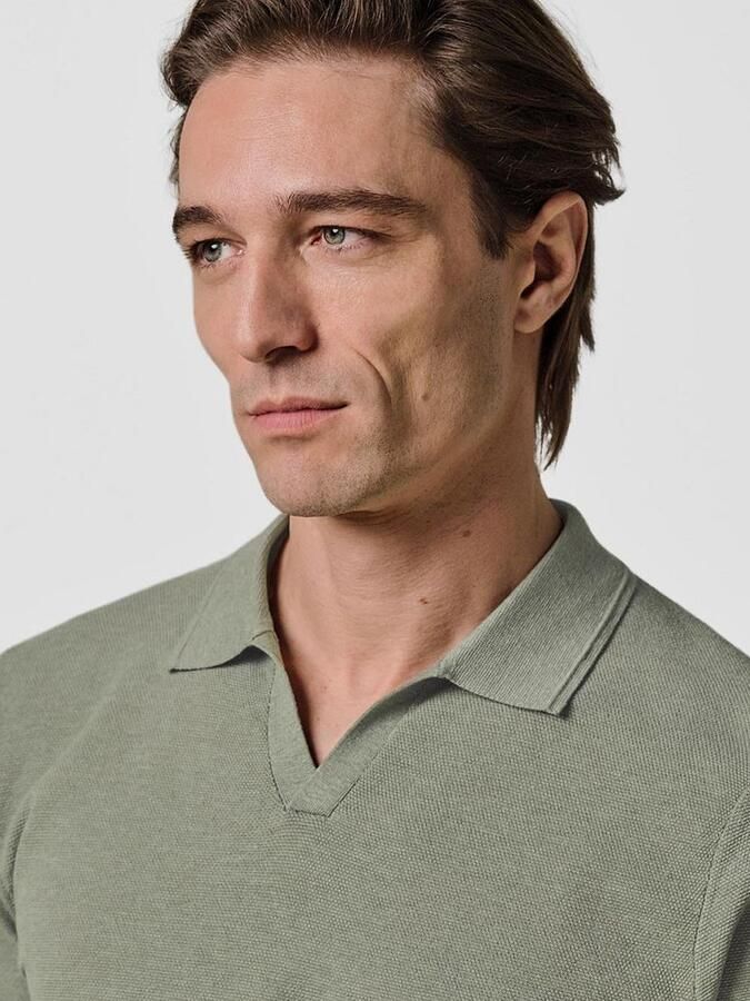 Profuomo Polo Shirt Korte Mouw Poloshirt Riva Luxury Structure Groen - Foto 4