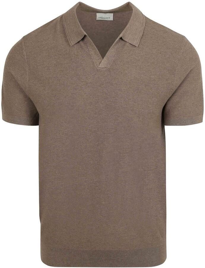Profuomo Polo Shirt Korte Mouw Poloshirt Riva Luxury Structure Taupe - Foto 5
