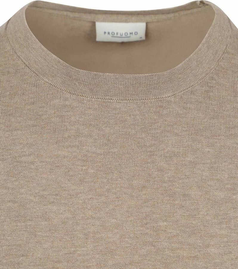 Profuomo Regular fit gebreide pullover met zijdege