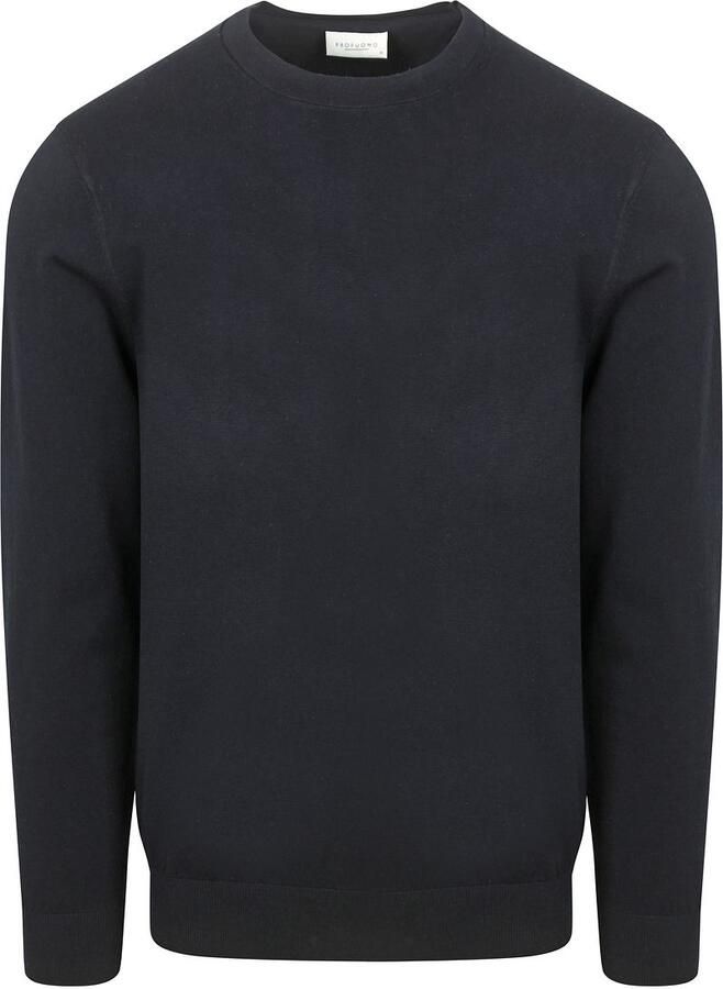 Profuomo Regular fit gebreide pullover met zijdege