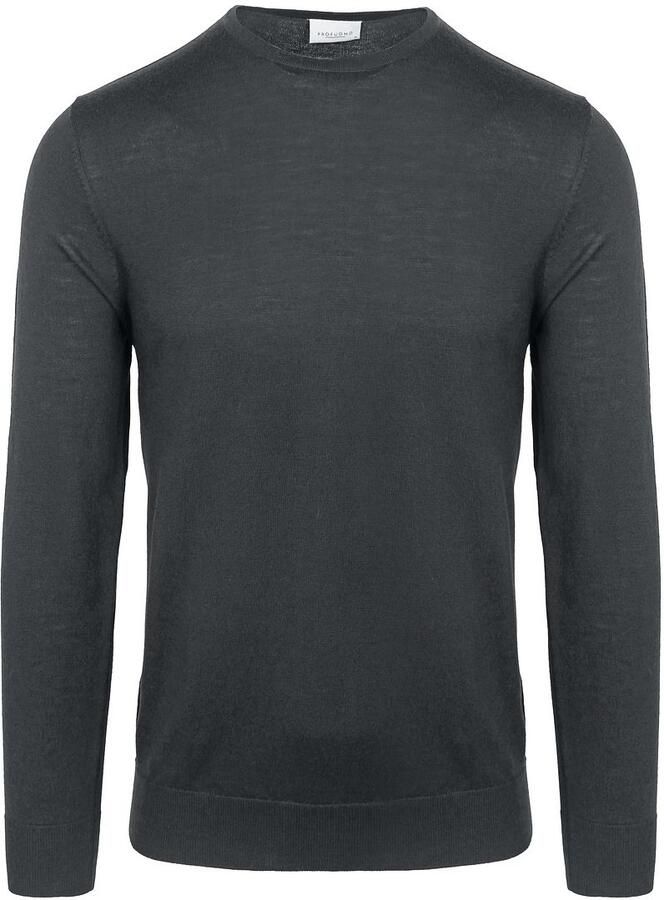 PROFUOMO Heren Truien & Vesten Pullover Crewneck Antraciet - Foto 2