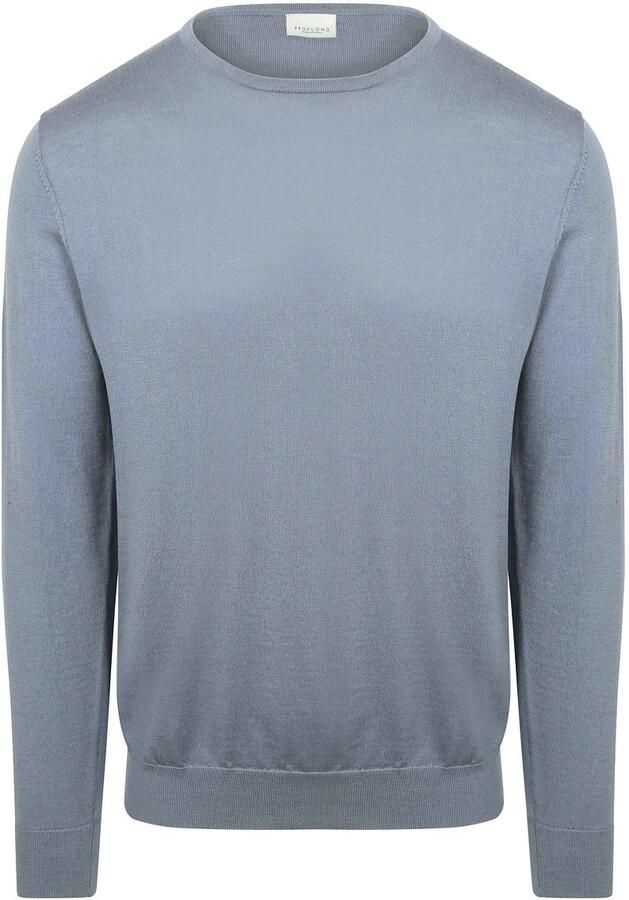PROFUOMO Heren Truien & Vesten Pullover Crewneck Merino Blauw - Foto 5