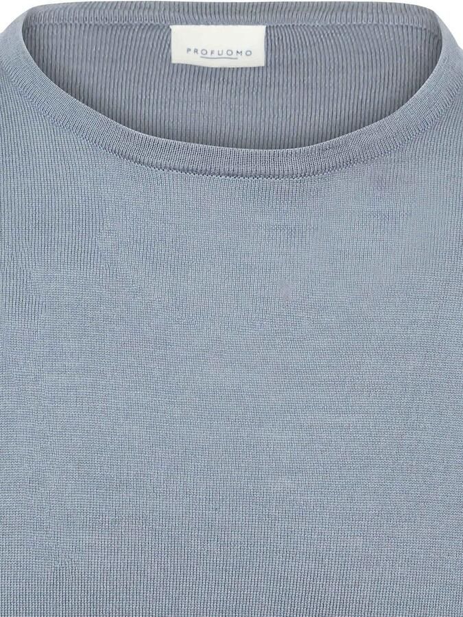 PROFUOMO Heren Truien & Vesten Pullover Crewneck Merino Blauw - Foto 9
