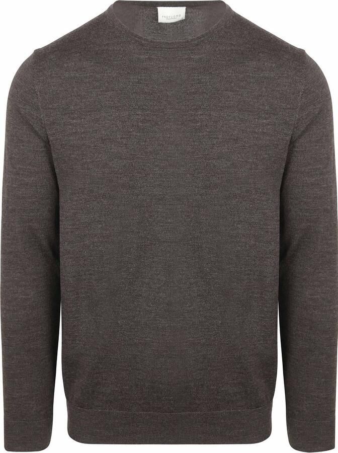 PROFUOMO Heren Truien & Vesten Pullover Crew Neck Merino Bruin - Foto 9