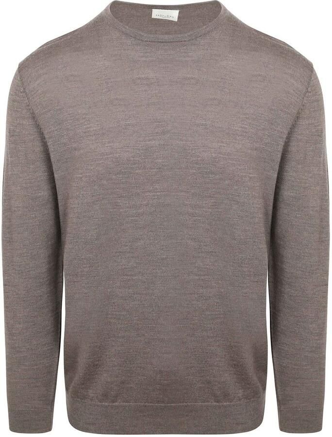 PROFUOMO Heren Truien & Vesten Pullover Crewneck Merino Bruin - Foto 5