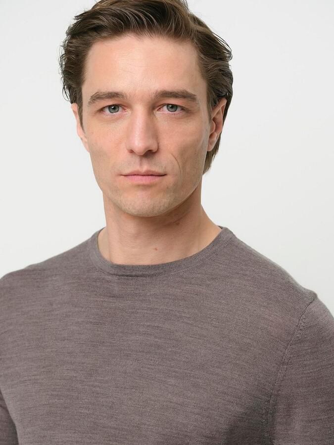 PROFUOMO Heren Truien & Vesten Pullover Crewneck Merino Bruin - Foto 7