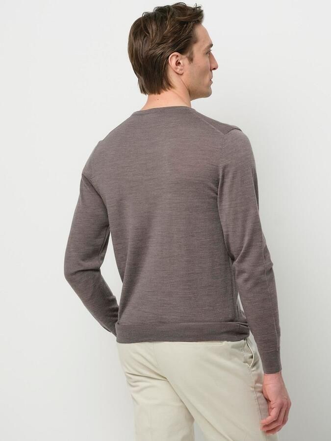 PROFUOMO Heren Truien & Vesten Pullover Crewneck Merino Bruin - Foto 8