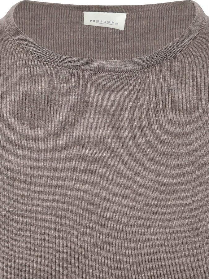 PROFUOMO Heren Truien & Vesten Pullover Crewneck Merino Bruin - Foto 9