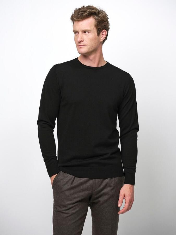 Profuomo Pullover van merinowol met ronde hals - Foto 2