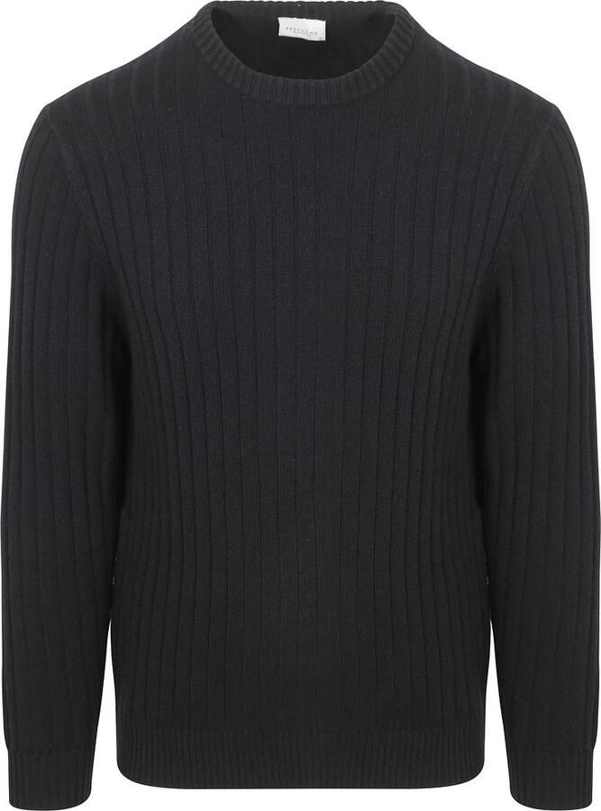 PROFUOMO Heren Truien & Vesten Pullover Crew Neck Wool Blend Donkerblauw - Foto 5